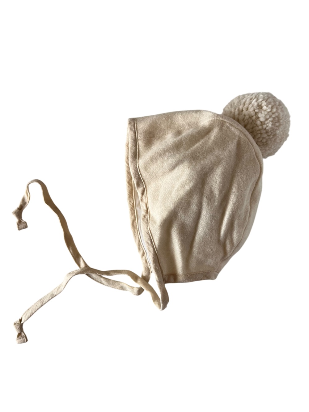 Briar Baby Cream Pom-Pom Tie Hat